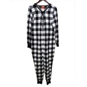 Joe Fresh Black & White Buffalo Plaid Medium Weight Onsie Size Large